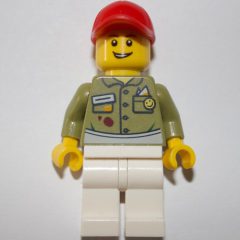 Minifigurka LEGO Olive Green Torso, White Legs, Red Cap