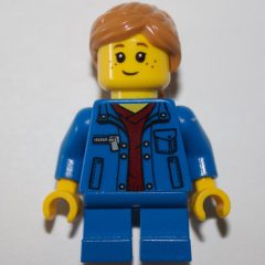Minifigurka LEGO Kid - Blue Torso, Blue Legs, Medium Nougat Hair