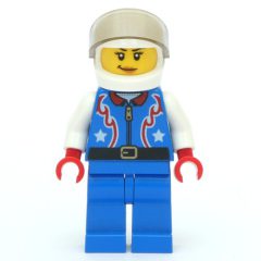 Minifigurka LEGO Driver - Blue Torso, Blue Legs, White Helmet