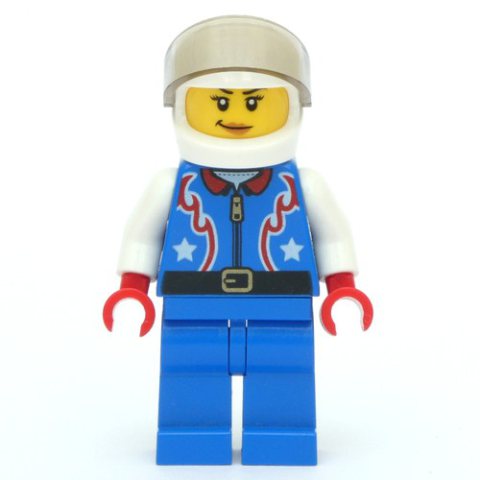 Minifigurka LEGO Driver - Blue Torso, Blue Legs, White Helmet