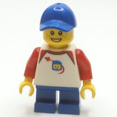 Minifigurka LEGO Kid - White Torso, Blue Legs, Blue Cap