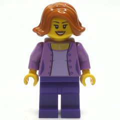 Minifigurka LEGO Medium Lavender, Dark Purple, Dark Orange Hair