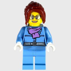 Minifigurka LEGO Medium Blue Torso, Medium Blue Legs, Dark Red Hair