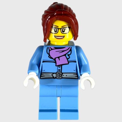Minifigurka LEGO Medium Blue Torso, Medium Blue Legs, Dark Red Hair