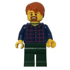 Minifigurka LEGO Dark Blue Torso, Dark Green Legs, Dark Orange Hair