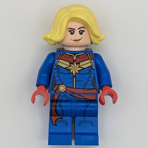 Minifigurka LEGO Captain Marvel, Bright Light Yellow Hair