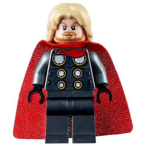 Minifigurka LEGO Thor, Red Cape, Tan Hair