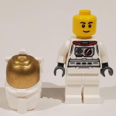 Minifigurka LEGO Astronaut, White, Diver Helmet, Gold Visor, Eyebrows