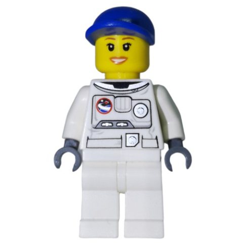 Minifigurka LEGO Astronaut, Woman, White, Blue Cap