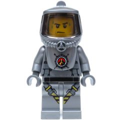 Minifigurka LEGO Volcano Explorer, Man, Flat Silver Hazmat Suit