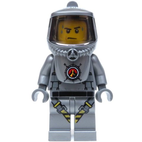 Minifigurka LEGO Volcano Explorer, Man, Flat Silver Hazmat Suit