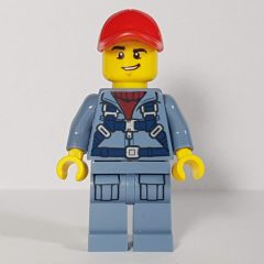 Minifigurka LEGO Marine Explorer, Sand Blue Jumpsuit, Red Cap