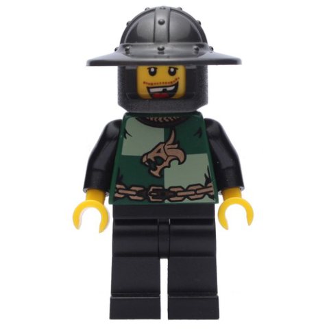 Minifigurka LEGO Knight, Dark Green, Wide Brim Helmet