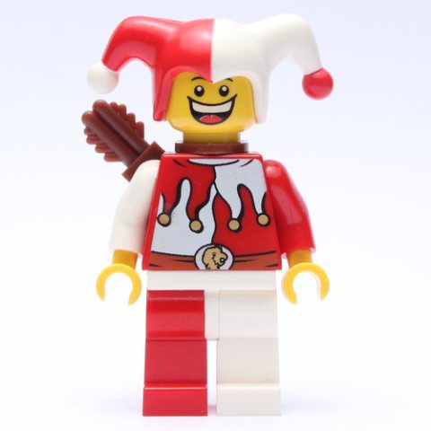 Minifigurka LEGO Jester, Red and White, Quiver