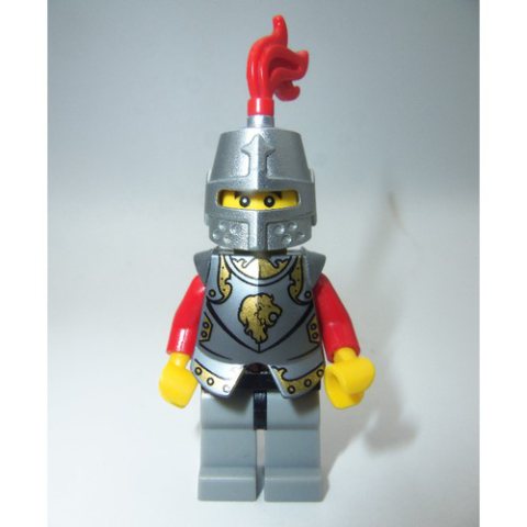 Minifigurka LEGO Knight, Red, Silver Armor, Helmet with Red Plume