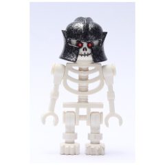 Minifigurka LEGO Skeleton, Red Eyes, Speckle Black-Silver Helmet