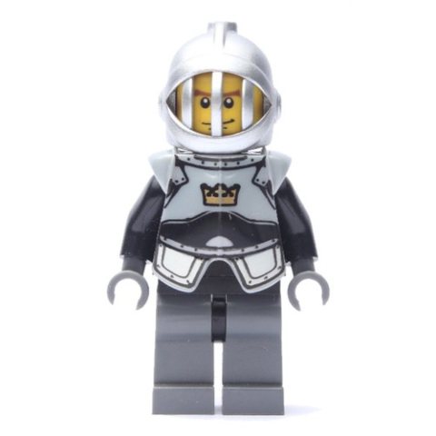 Minifigurka LEGO Knight, Black, Armor, Helmet with Grille, Cheek Lines