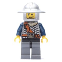 Minifigurka LEGO Knight, Dark Blue, Wide Brim Helmet, Stubble