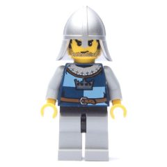 Minifigurka LEGO Knight, Dark Blue, Helmet, Stubble and Printed Hair