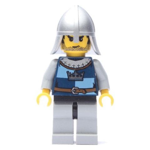 Minifigurka LEGO Knight, Dark Blue, Helmet, Stubble and Printed Hair