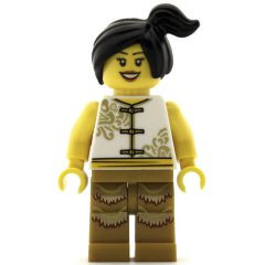 Minifigurka LEGO Woman, White Robes with Ties, Black Hair