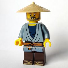 Minifigurka LEGO Man, Sand Blue Robe, Tan Conical Hat, Beard