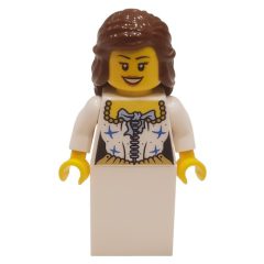 Minifigurka LEGO Bride, White and Blue Corset Dress with Bow