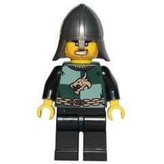 Minifigurka LEGO Dragon Knight, Dark Green, Pearl Titanium Helmet, Angry