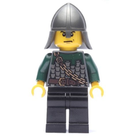 Minifigurka LEGO Dragon Knight, Dark Green, Helmet, Stern (Pearl Dark Gray)