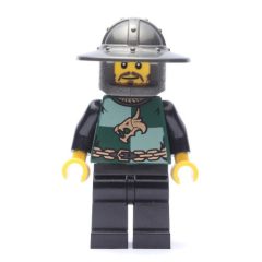 Minifigurka LEGO Dragon Knight, Dark Green, Wide Brim Helmet, Moustache and Stubble (Pearl Dark Gray)