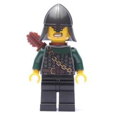 Minifigurka LEGO Dragon Knight, Archer, Dark Green, Helmet, Quiver (Pearl Dark Gray)