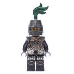 Minifigurka LEGO Dragon Knight, Black, Armor, Helmet with Dark Green Plume (Pearl Dark Gray)