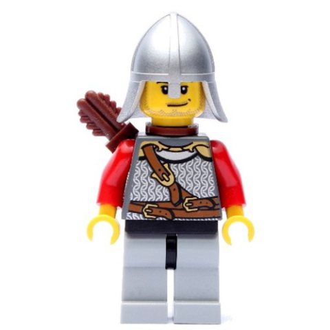 Minifigurka LEGO Lion Knight, Archer, Helmet, Quiver, Stubble