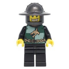 Minifigurka LEGO Dragon Knight, Dark Green, Wide Brim Helmet, Gold Tooth