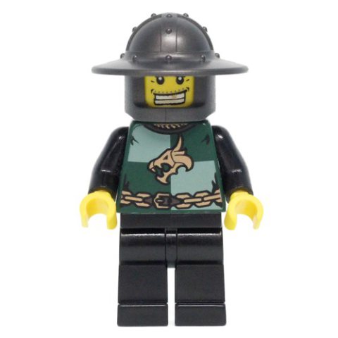 Minifigurka LEGO Dragon Knight, Dark Green, Wide Brim Helmet, Gold Tooth