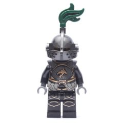 Minifigurka LEGO Dragon Knight, Black, Armor, Helmet with Dark Green Plume, Goatee Beard