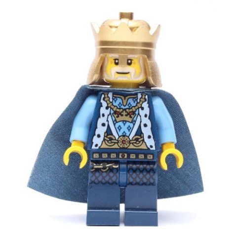 Minifigurka LEGO King, Dark Blue, Crown, Cape