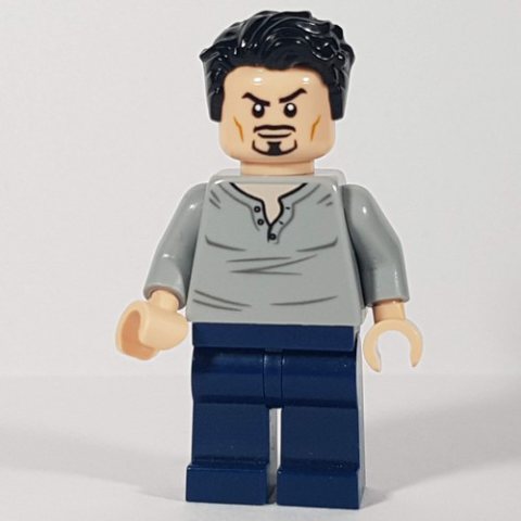 Minifigurka LEGO Tony Stark - Light Bluish Grey Shirt