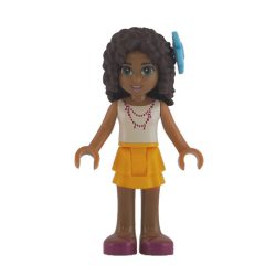 Minifigurka LEGO Andrea - White Top, Bright Light Orange Skirt, Medium Azure Flower