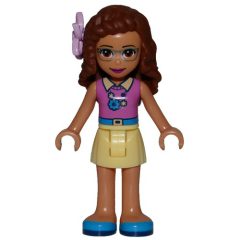 Minifigurka LEGO Olivia - Magenta Top, Bright Light Yellow Skirt, Pink Flower