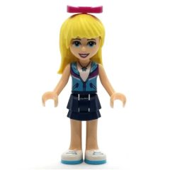 Minifigurka LEGO Stephanie - Medium Azure Top, Dark Blue Skirt, Bow