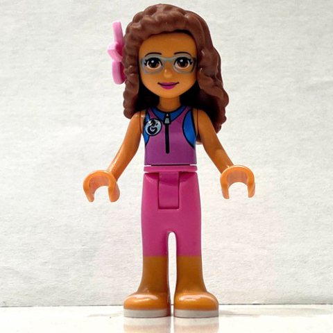 Minifigurka LEGO Olivia - Dark Pink Wet Suit, Flower