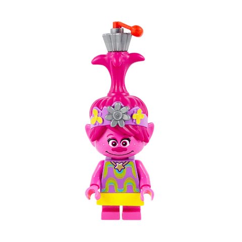 Minifigurka LEGO Trolls - Poppy with Metallic Silver Flower