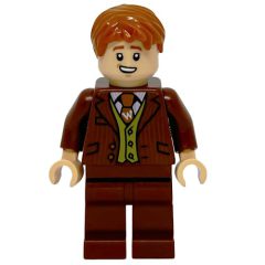 Minifigurka LEGO George Weasley in Reddish Brown Suit, Dark Orange Tie