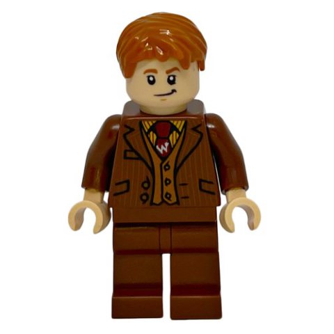 Minifigurka LEGO Fred Weasley in Reddish Brown Suit, Dark Red Tie