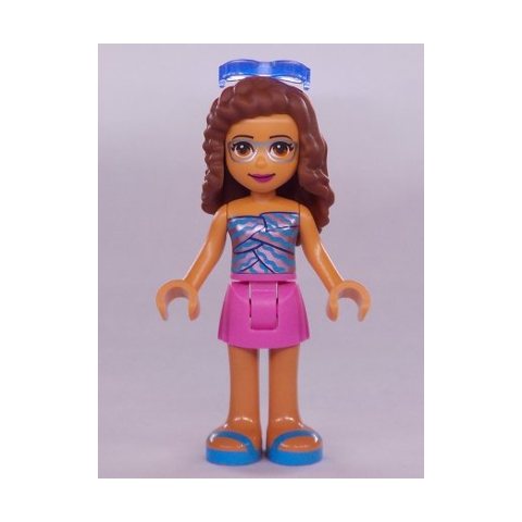 Minifigurka LEGO Olivia - Lavender Top, Dark Pink Skirt, Sunglasses