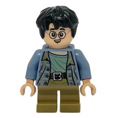 Minifigurka LEGO Harry Potter, Sand Blue Shirt, Short Dark Tan Legs, Dirty