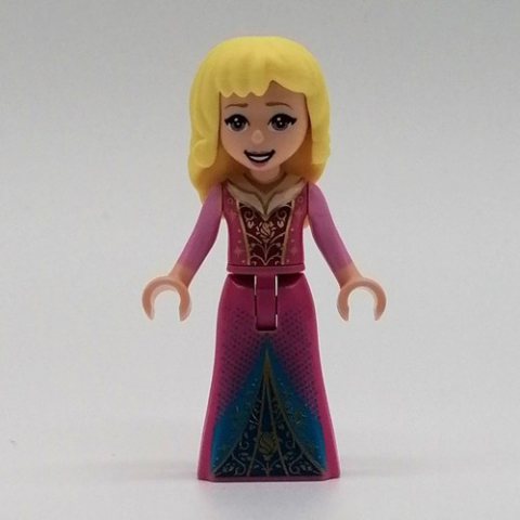 Minifigurka LEGO Aurora - Dark Pink Dress, Dark Azure/Blue Decorations