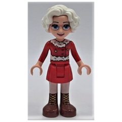 Minifigurka LEGO Ms. Claus - Red Skirt, Reddish Brown Boots