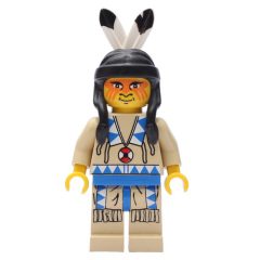 Minifigurka LEGO Indian - Tan Clothing, Blue Trim